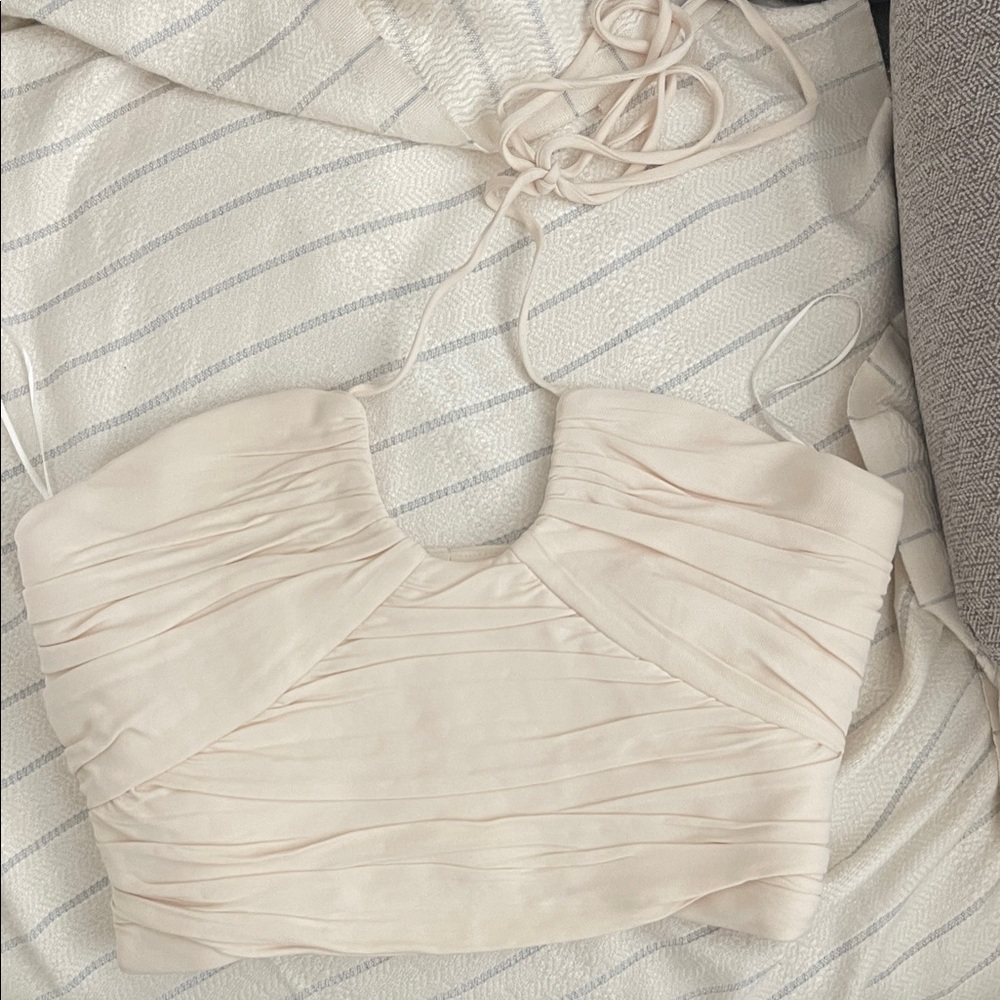 Zara ruched cream top